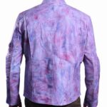 Superman Rainbow Hand Waxed Leather Jacket For Men