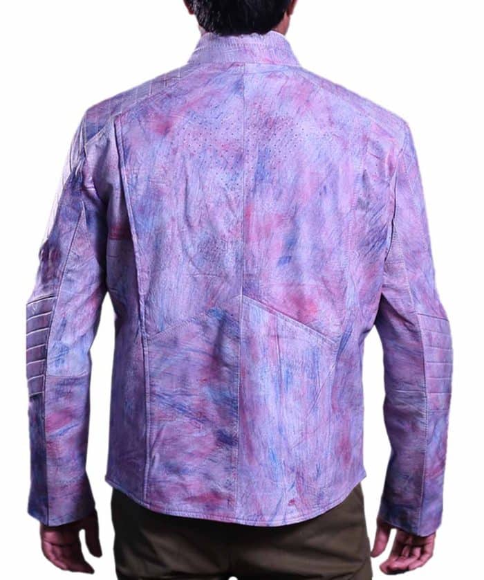 Superman Rainbow Hand Waxed Leather Jacket For Men