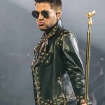 Adam Lambert Concert Studded Leather Jacket Outfit