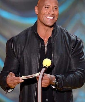 2015-MTV-Movie-Awards-Dwayne-Johnson-Black-Leather-Jacket 2