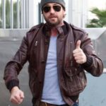 Gerard-Butler-Brown-Bomber-Leather-Jacket