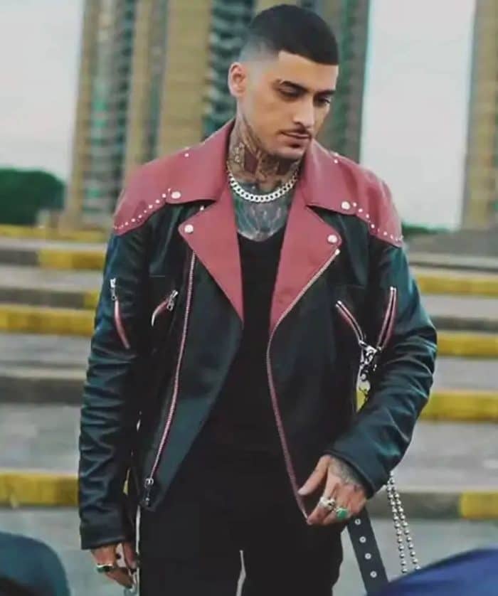 Zayn Malik Love Like This Studded Black Leather Jacket