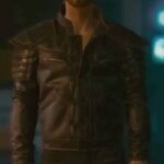 Cyberpunk 2077 Wolf School Brown Leather Jacket Men