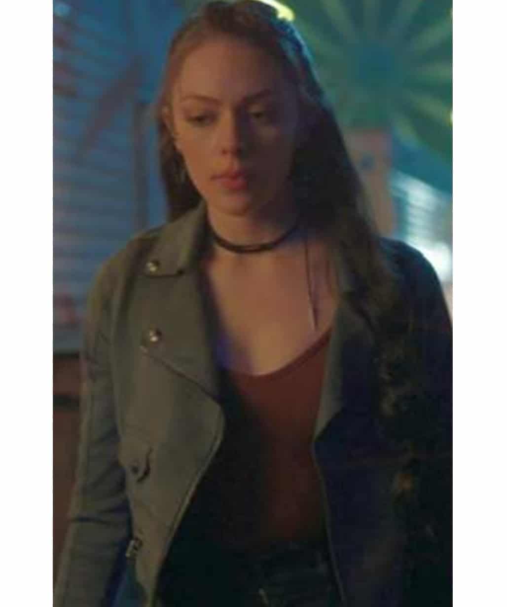 danielle-rose-russell-legacies-grey-suede-leather-jacket