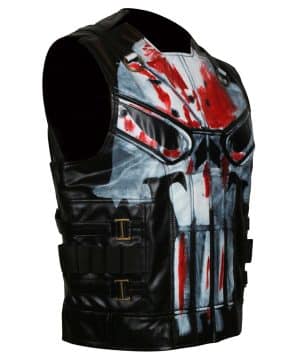 Frank Castle Punisher Black Leather Vest