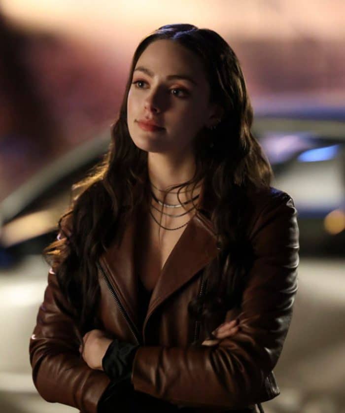 Legacies S04 Hope Mikaelson Maroon Biker Leather Jacket Women