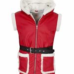 Santa Claus Christmas Hooded Red Leather Vest