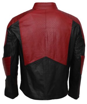 Superman Red and Black Leather Jacket Size Medium