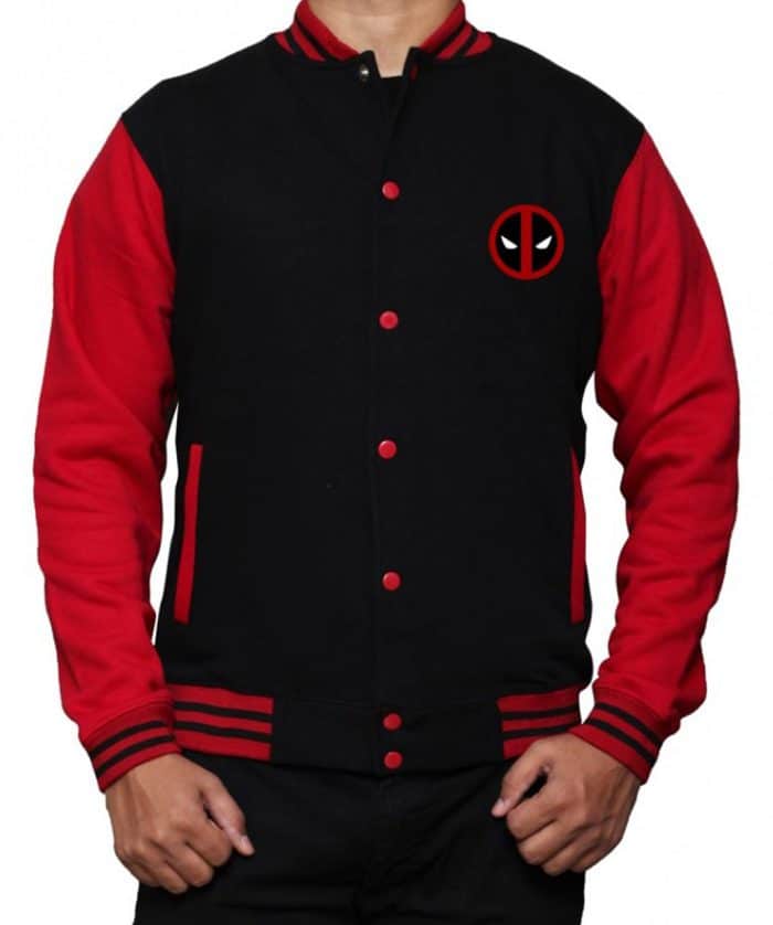 Deadpool Black and Red Varsity Jacket