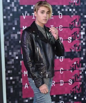 JUSTIN BIEBER BLACK LEATHER JACKET