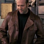 Jason Statham The Bank Job Brown Leather Jacket Outfit