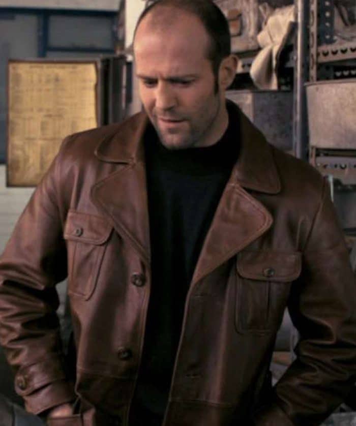 Jason Statham The Bank Job Brown Leather Jacket Outfit