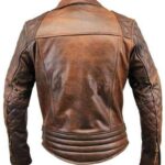 Classic Diamond Men Brown Biker Leather Jacket Outfit