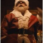 David Harbour Violent Night Santa Claus Leather Coat Jacket