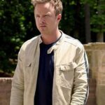 AARON PAUL NEED FOR SPEED WHITE LEATHER JACKET