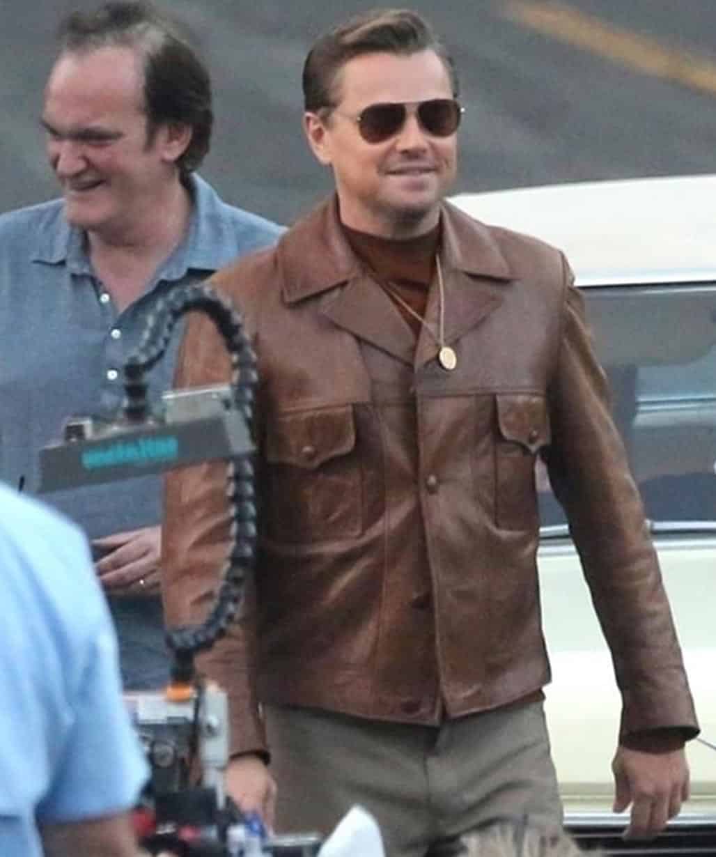 LEONARDO DICAPRIO ONCE UPON A TIME IN HOLLYWOOD BROWN LEATHER JACKET