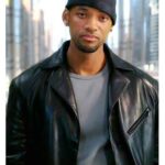 WILL SMITH I ROBOT BLACK LEATHER COAT