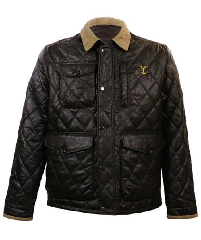 John Dutton Yellowstone Black Quilted Leather Jacket