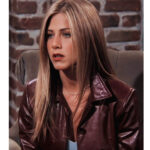 Rachel Green Friends Maroon Leather Coat Sale