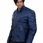 Resident Evil Death Island Leon Kennedy Blue Leather Jacket