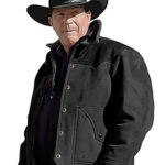 Yellowstone John Dutton Black Suede Leather Jacket
