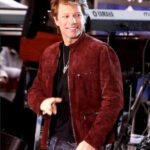 Bon Jovi Maroon Suede Jacket Outfit USA