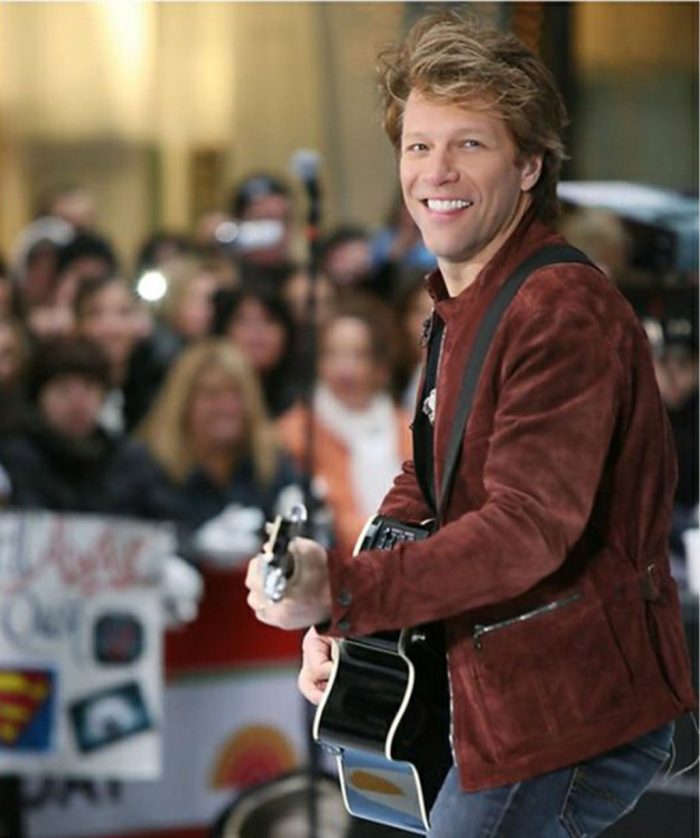 Bon Jovi Maroon Suede Jacket Outfit