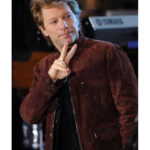 Bon Jovi Maroon Suede Leather Jacket - Image 2