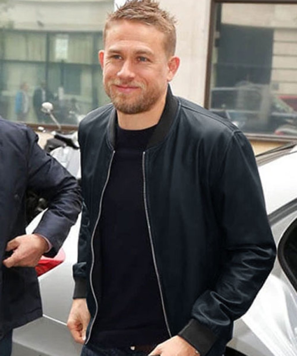 Charlie Hunnam Black Leather Jacket - USA Leather Factory