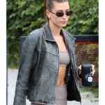Hailey-Bieber-Distressed-Leather-Jacket
