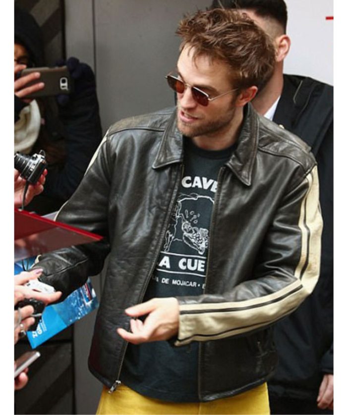 Robert-Pattinson-Black-Biker-Jacket