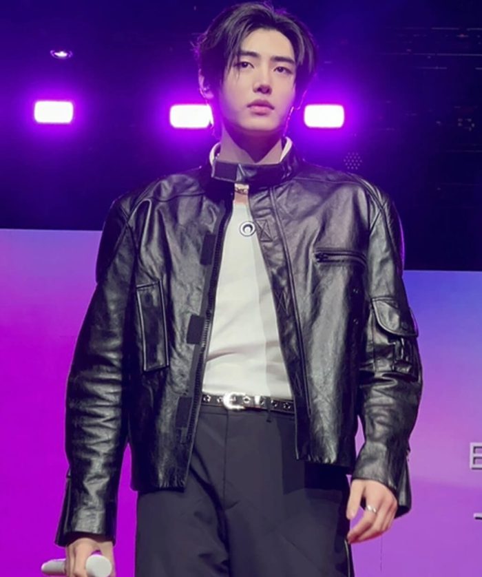 Sunghoon Black Leather Jacket