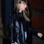Taylor Swift Chiefs Leather Jacket Outfit