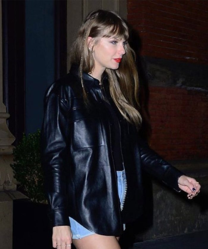 Taylor Swift Chiefs Leather Jacket Outfit