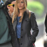 Jennifer Anniston Grey Wool Trench Coat
