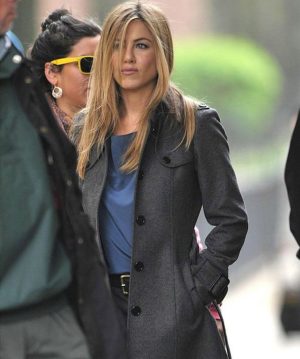 Jennifer Anniston Grey Wool Trench Coat