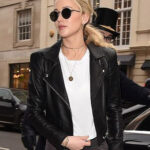 Jennifer Lawrence Black Biker Leather Jacket