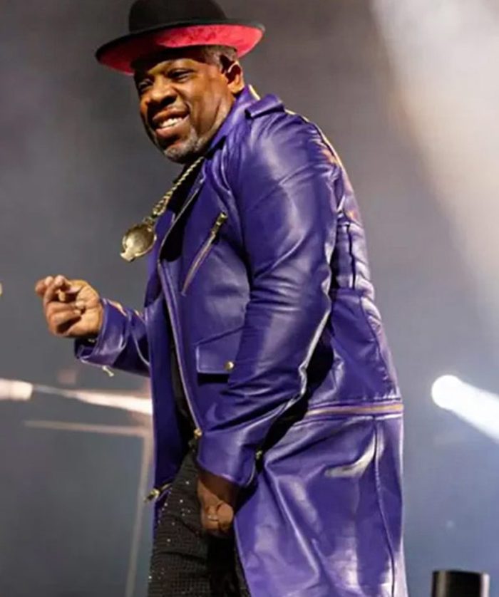 New Edition Legacy On Tour Purple Leather Coat