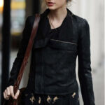Taylor Swift Street Style Leather Jacket Black
