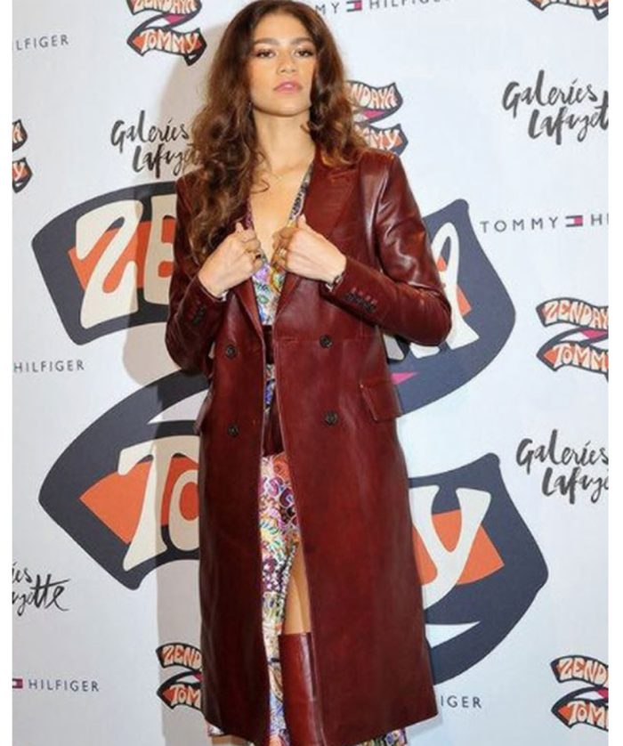 Zendaya Leather Trench Coat