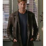 AARON-ECKHART-LOVE HAPPENS LEATHER BROWN TRENCH COAT