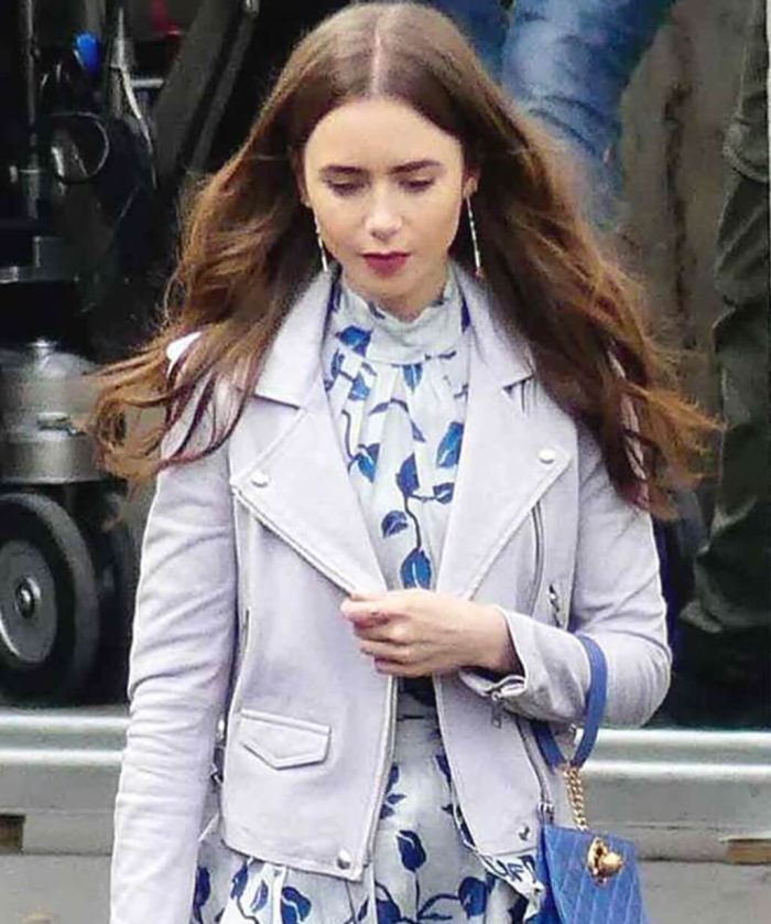 Emily Cooper Emily in Paris White Leather Jacket