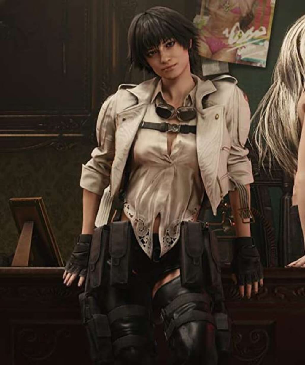 Devil May Cry 5 Lady White Cropped Jacket - USA Leather Factory