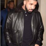 Drake Black Bomber Leather Jacket
