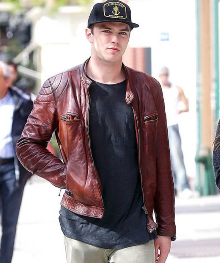 Nicholas Hoult Mad Max Fury Road Nux Brown Leather Jacket