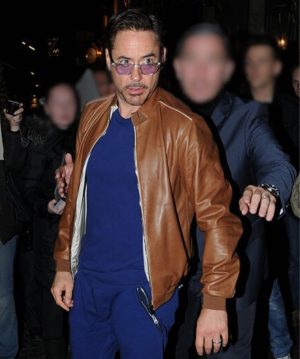 Robert Downey Jr Brown Leather Jacket