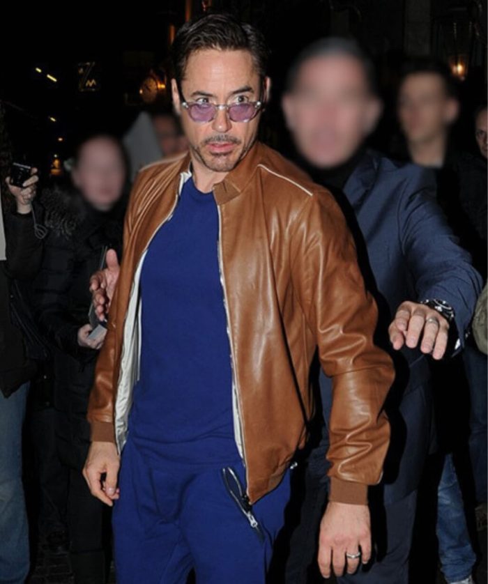 Robert Downey Jr Brown Leather Jacket