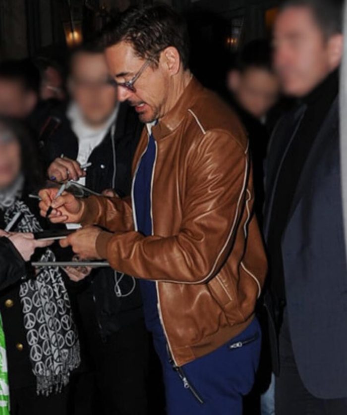 Robert Downey Jr Brown Real Leather Jacket