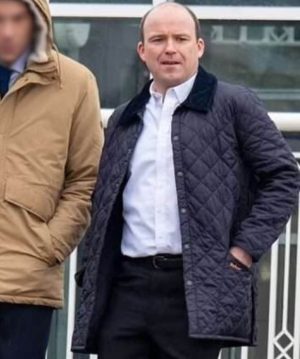 Rory Kinnear Bank of Dave Quilted Blue Jacket