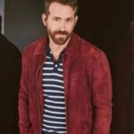 Ryan Reynolds Maroon Suede Jacket